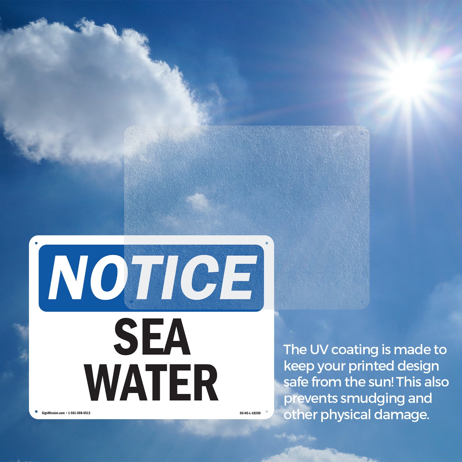Sea Water OSHA Notice Sign Metal, Plastic, Or Decal – 5 or 10 Pack
