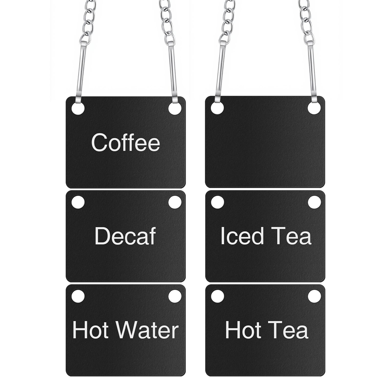6 Pack Hanging Coffee Labels Airpot Labels Chain Signs, 2.36&Prime; x 1.77&Prime; Acrylic…