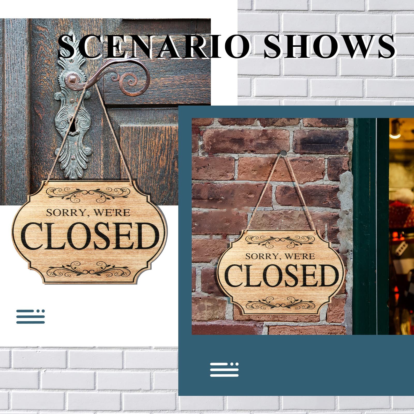 Open Closed Sign for Business, 11 x 8 Waterproof Double Sided Come In or Clos…
