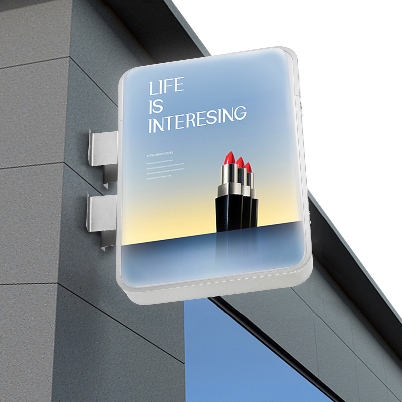 LED Rectangle Double-sided Advertising Light Box Illuminated Projecting Sign Box