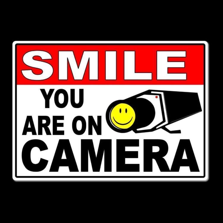 Smile You Are On Camera 5&Prime; x 7&Prime; Sign Metal warning video surveillance MS005