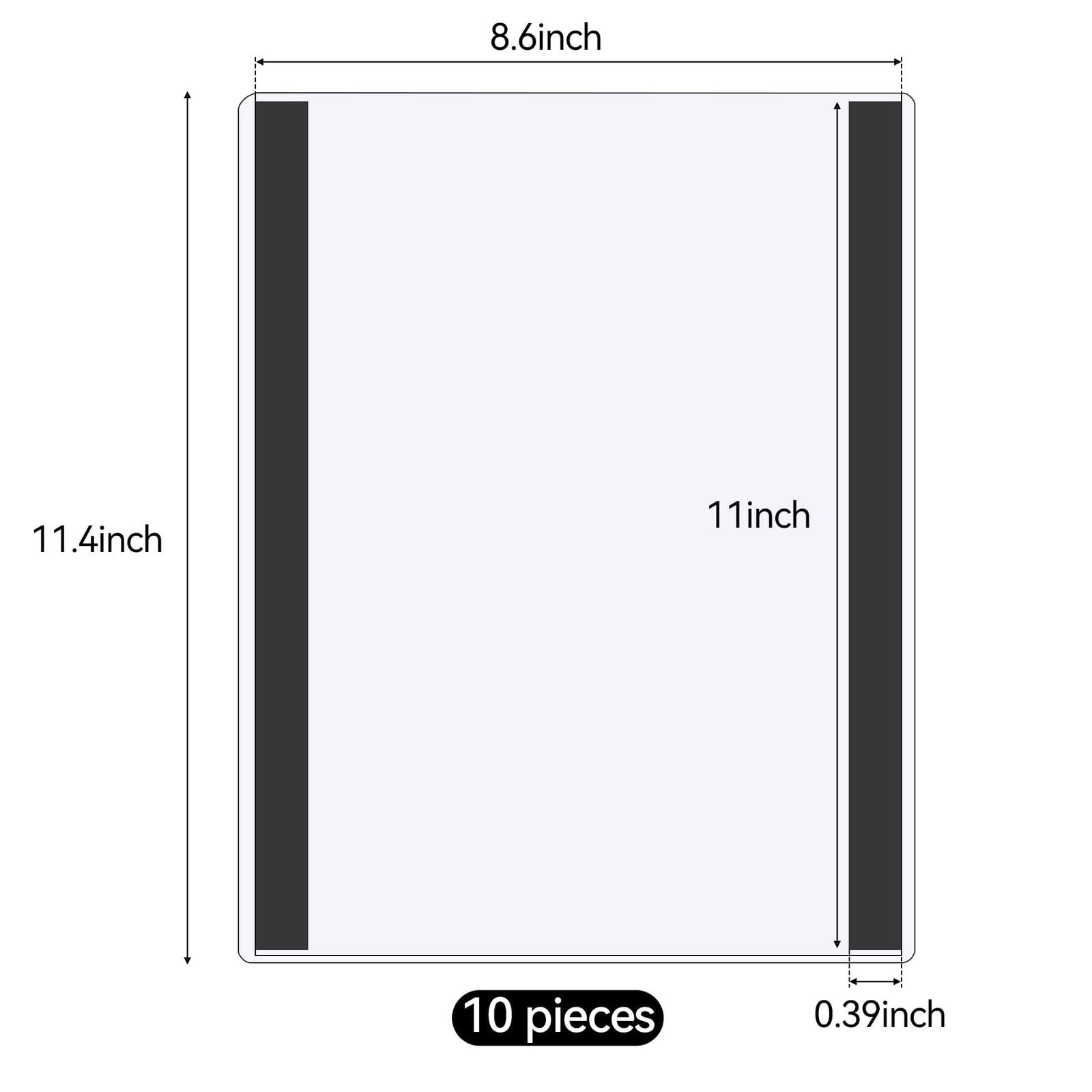 Nufiwra 10 Pcs 8.5 » x 11 » Rigid Magnetic Sign Holders – Clear Plastic 10Pcs