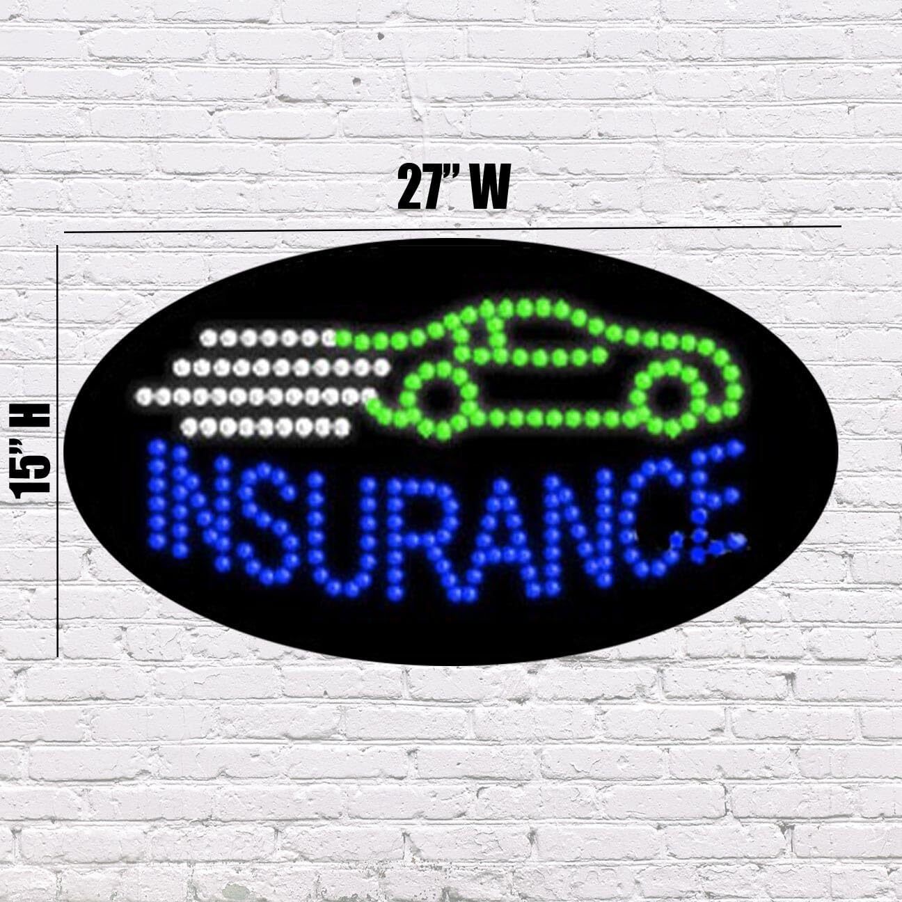 LED Insurance Sign | Light Up Sign | 15&Prime;H x 27&Prime;W x 2&Prime;D