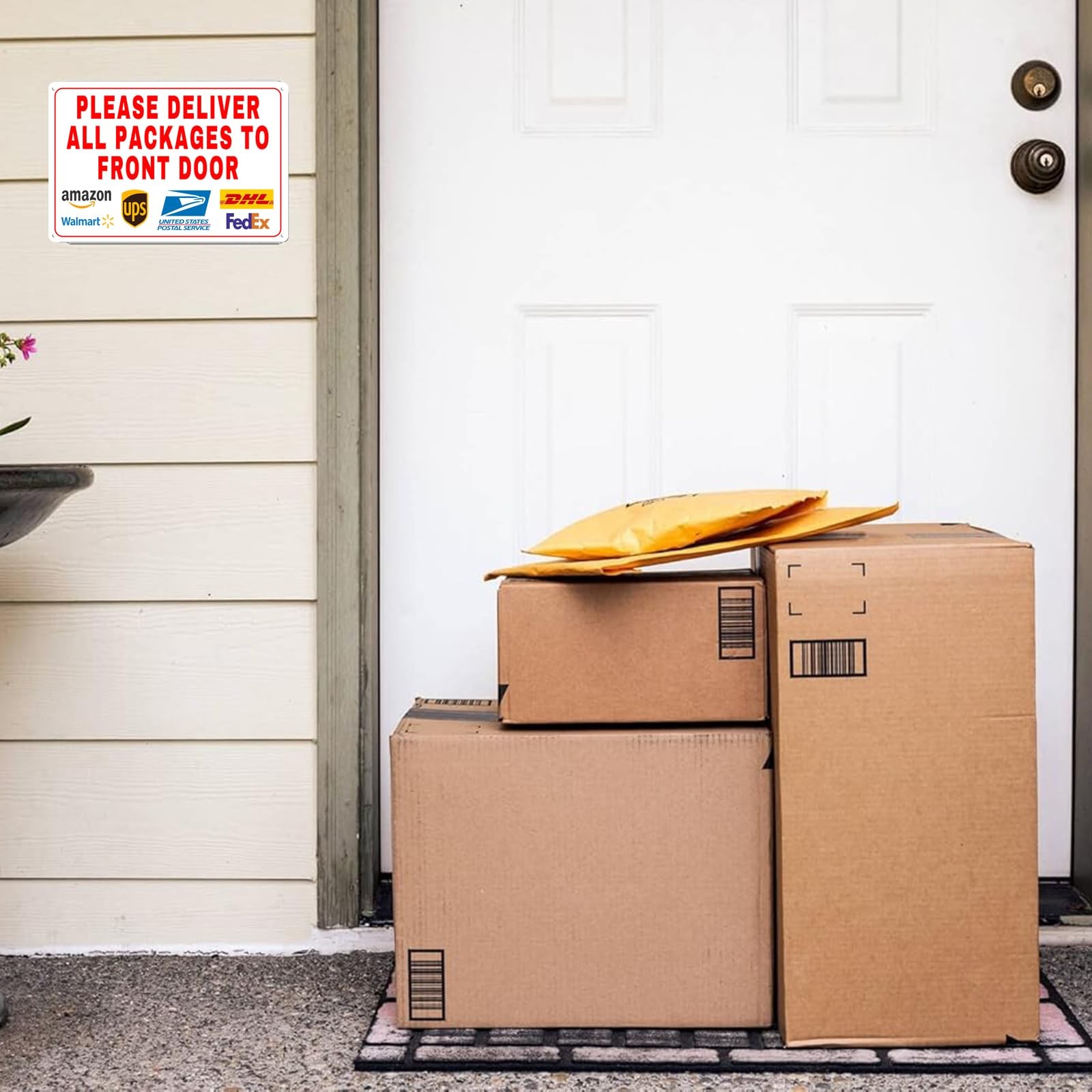 1 PCS Please Deliver All Packages Front Door Metal Sign 12×18 Inch Decor