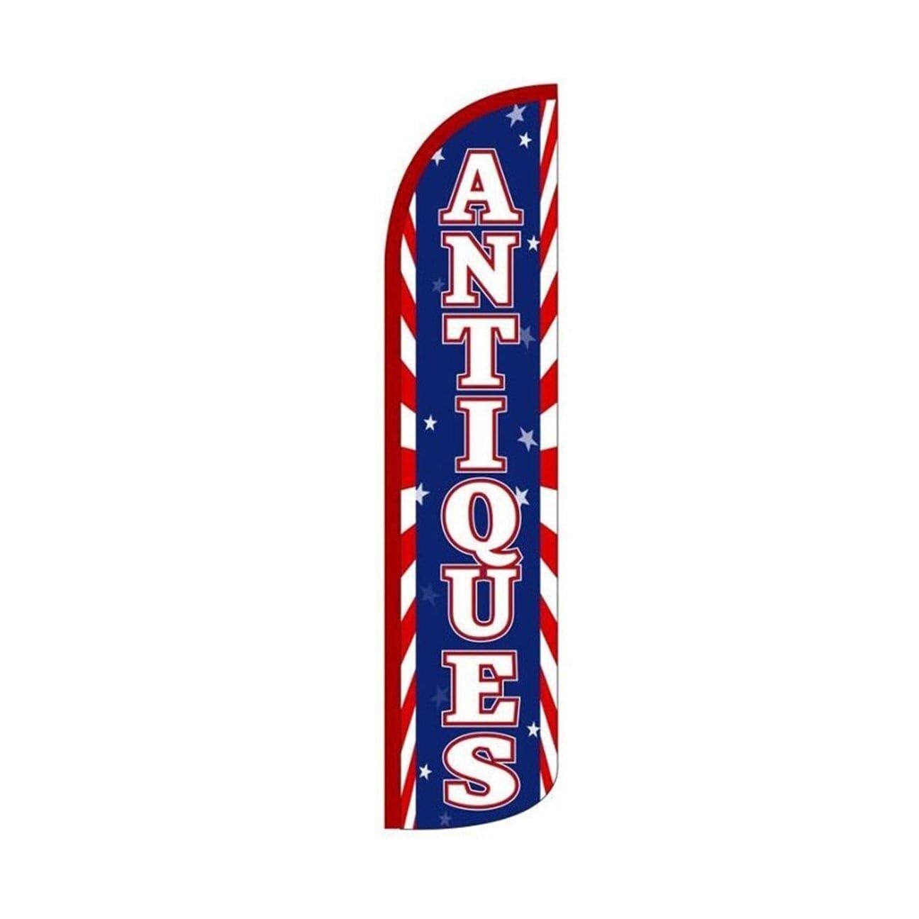 Antiques Swooper Flutter Windless Feather Flag | 3ft W x 11.5ft Tall
