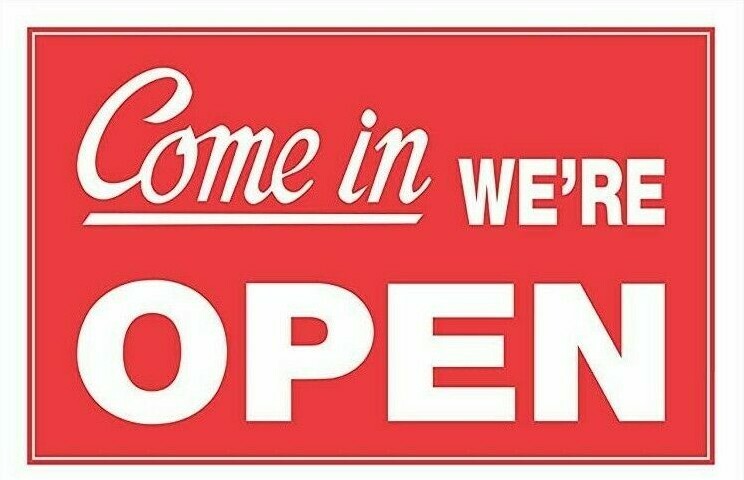 One Sided Come in We&rsquo;re Open Sign 8 x 12 Inch – 2 Count, White and Red