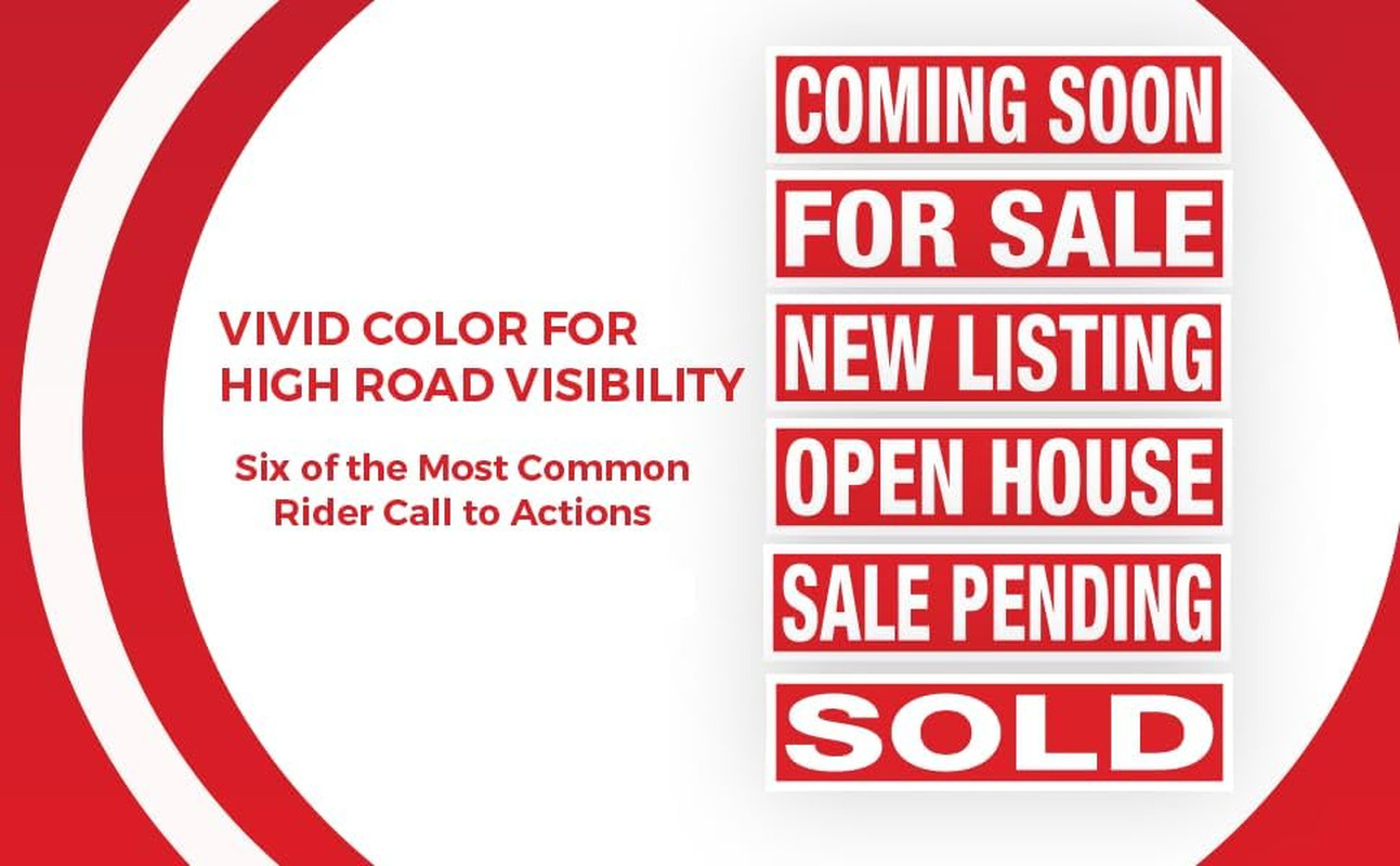 | Real Estate Sign Rider Kit, 6X24 Inch | Sold, Coming Soon, New Listing, Open H