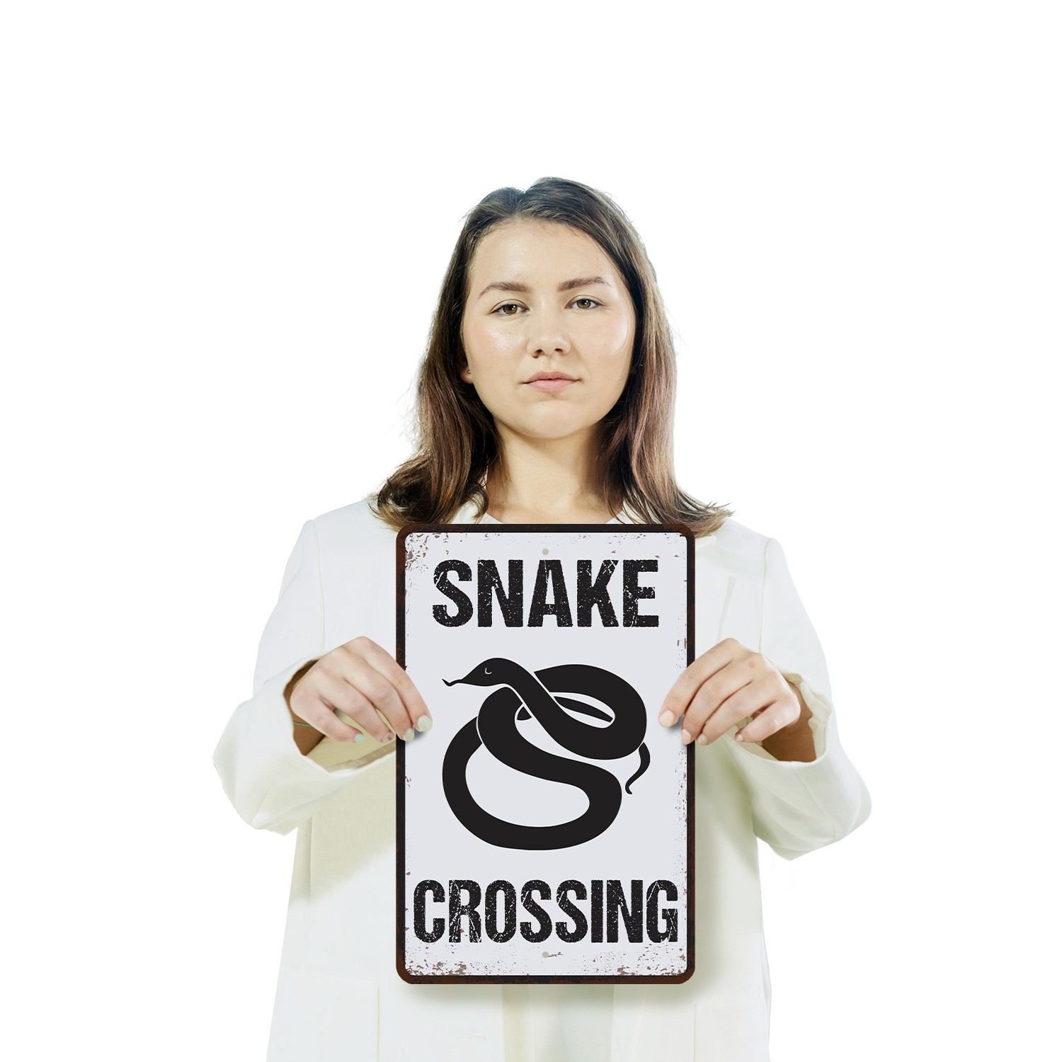Snake Crossing Sign Ssslow Your Roll Durable Perfect for Trails Gardens Barn