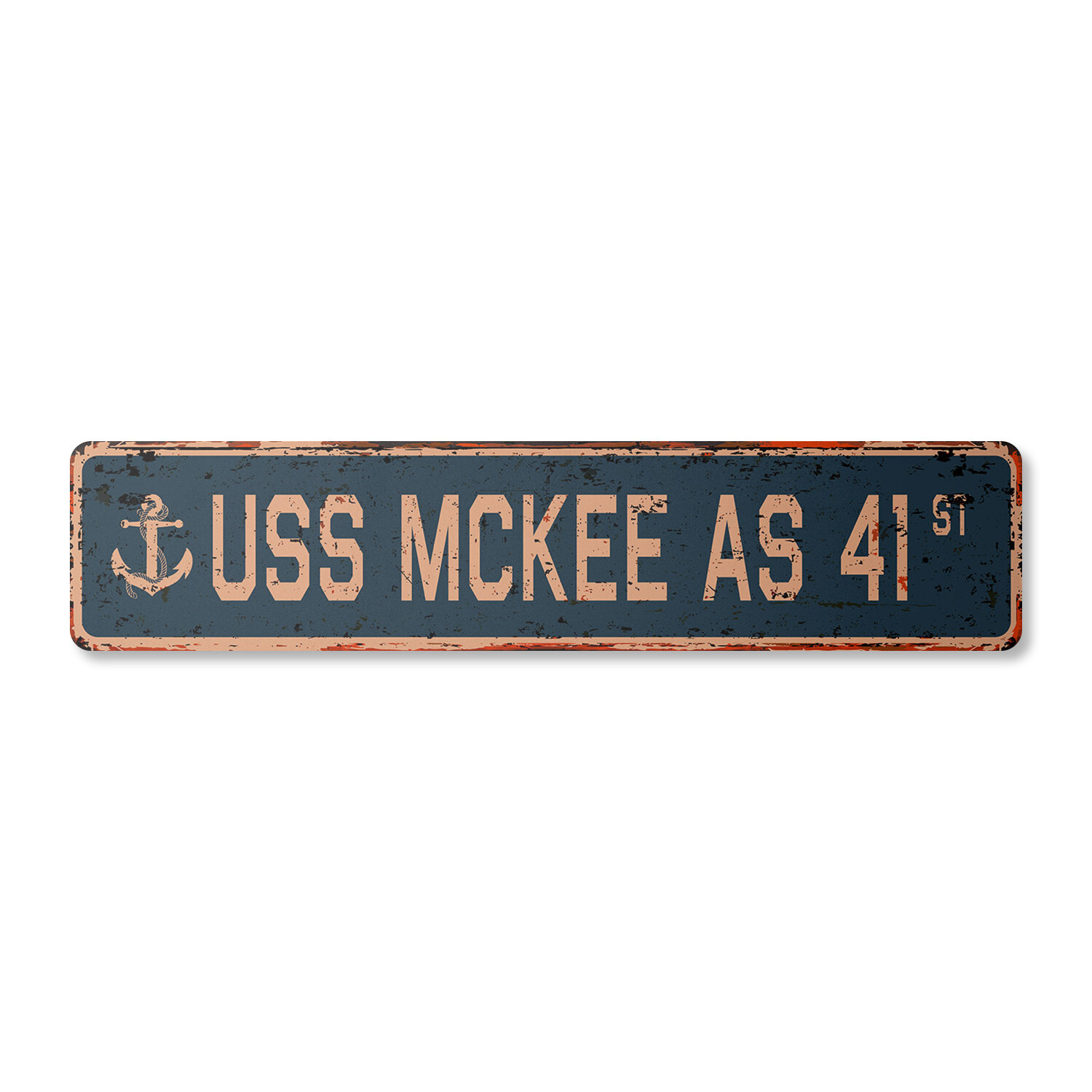 USS MCKEE AS 41 Vintage Street Sign us navy ship veteran sailor rustic gift