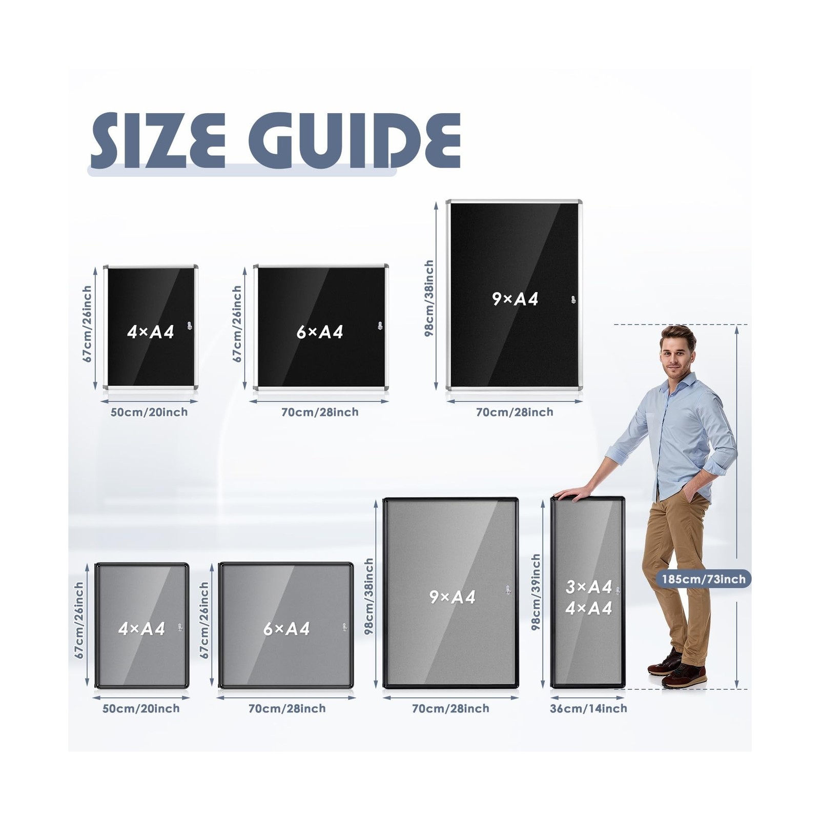 Enclosed Bulletin Board Lockable Display Case Message Board with Locking Door…