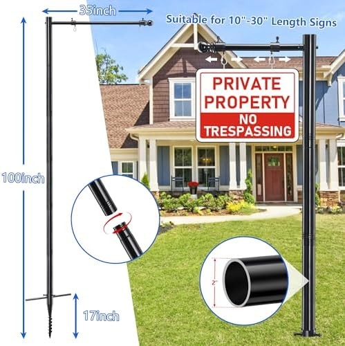 Real Estate Sign Post, 100 inch Realtor Yard Sign Post for Sale Signs, Rent Sign
