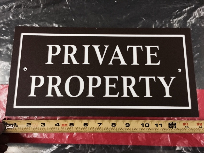 Rectangle PRIVATE PROPERTY Sign 14×7&Prime; 1/4&Prime; King ColorCore Red/White