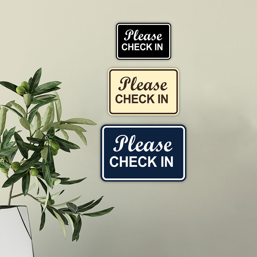Signs ByLITA Classic Framed, Please Check In Wall or Door Sign