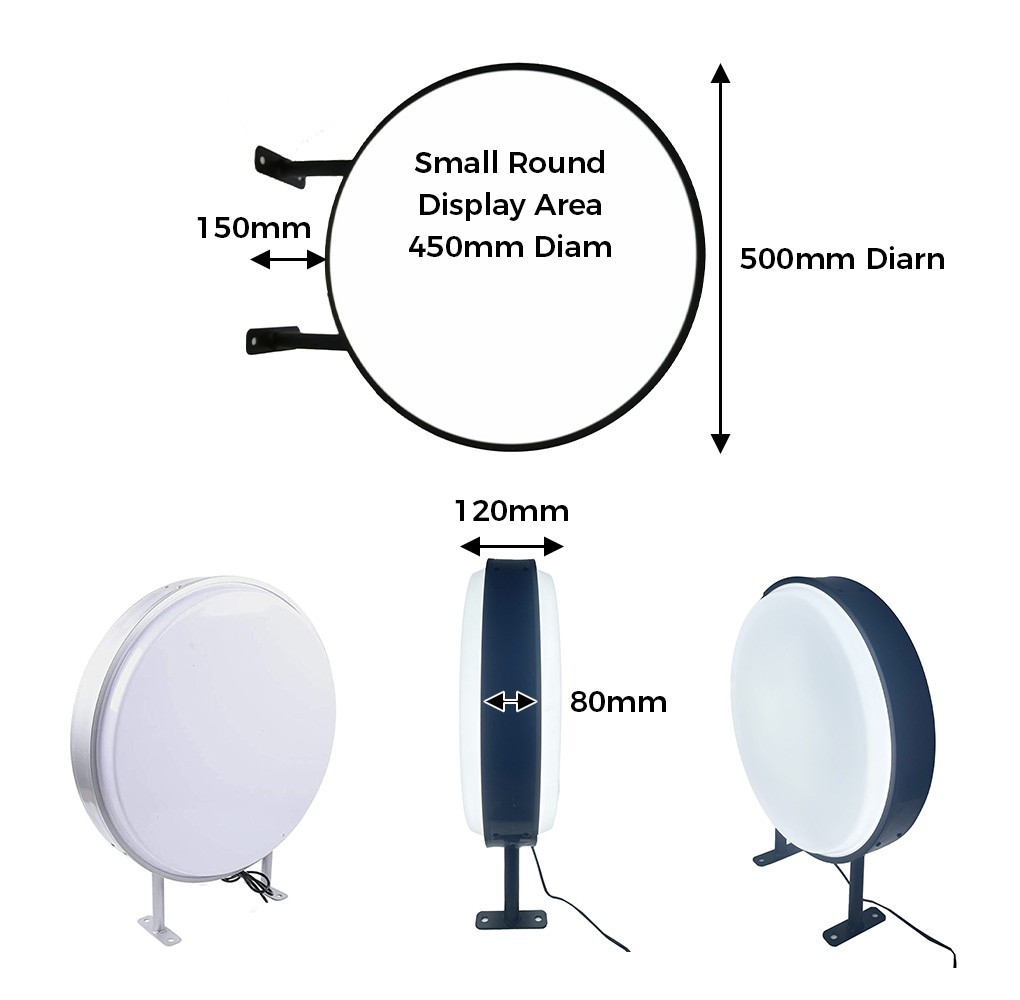 20&Prime; Round LED Light Box / Circular Projecting Lightbox Plain Blanks