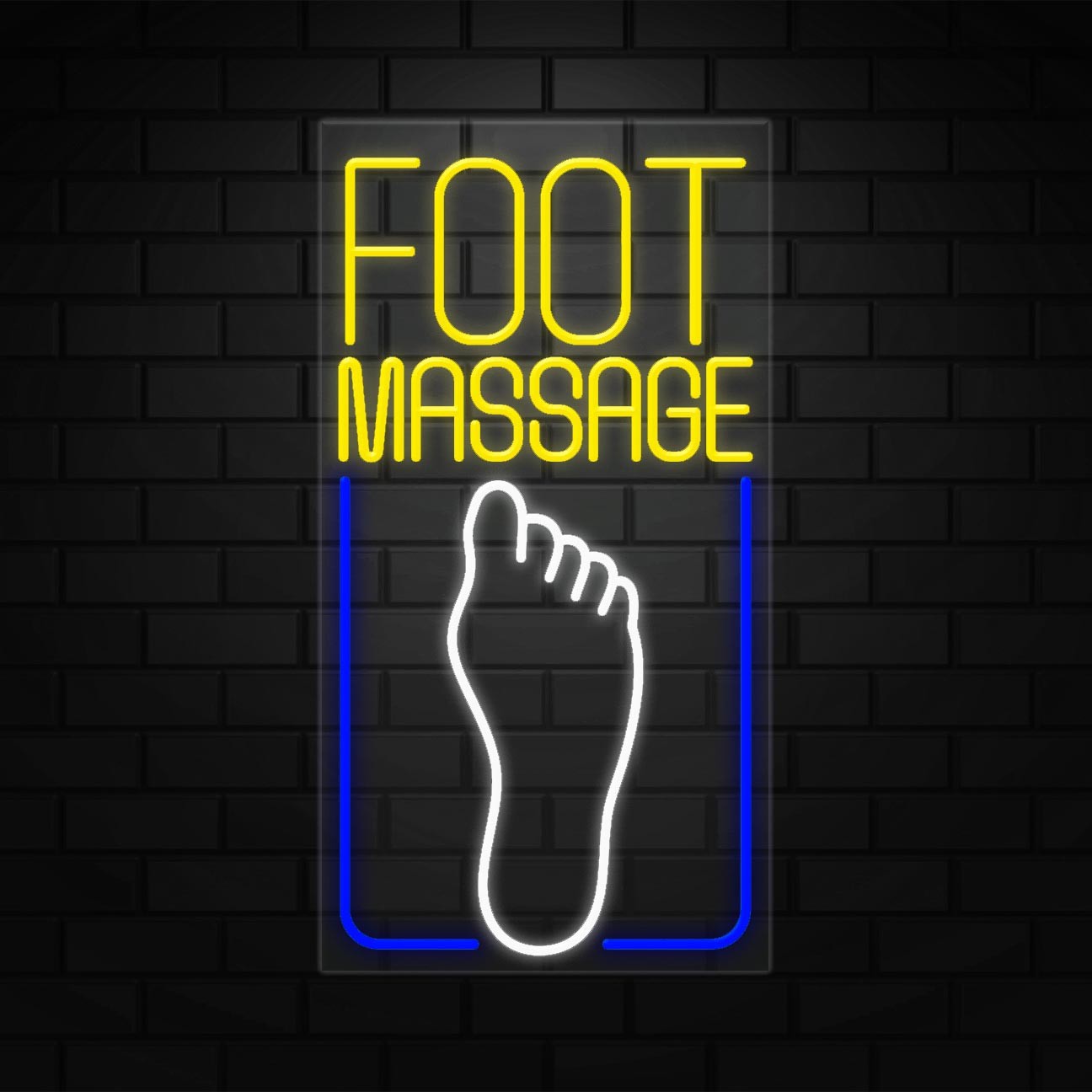 Foot Massage Sign for Business Displays | LED Flex Neon | 20&Prime;W x 37&Prime;H x 1&Prime;D