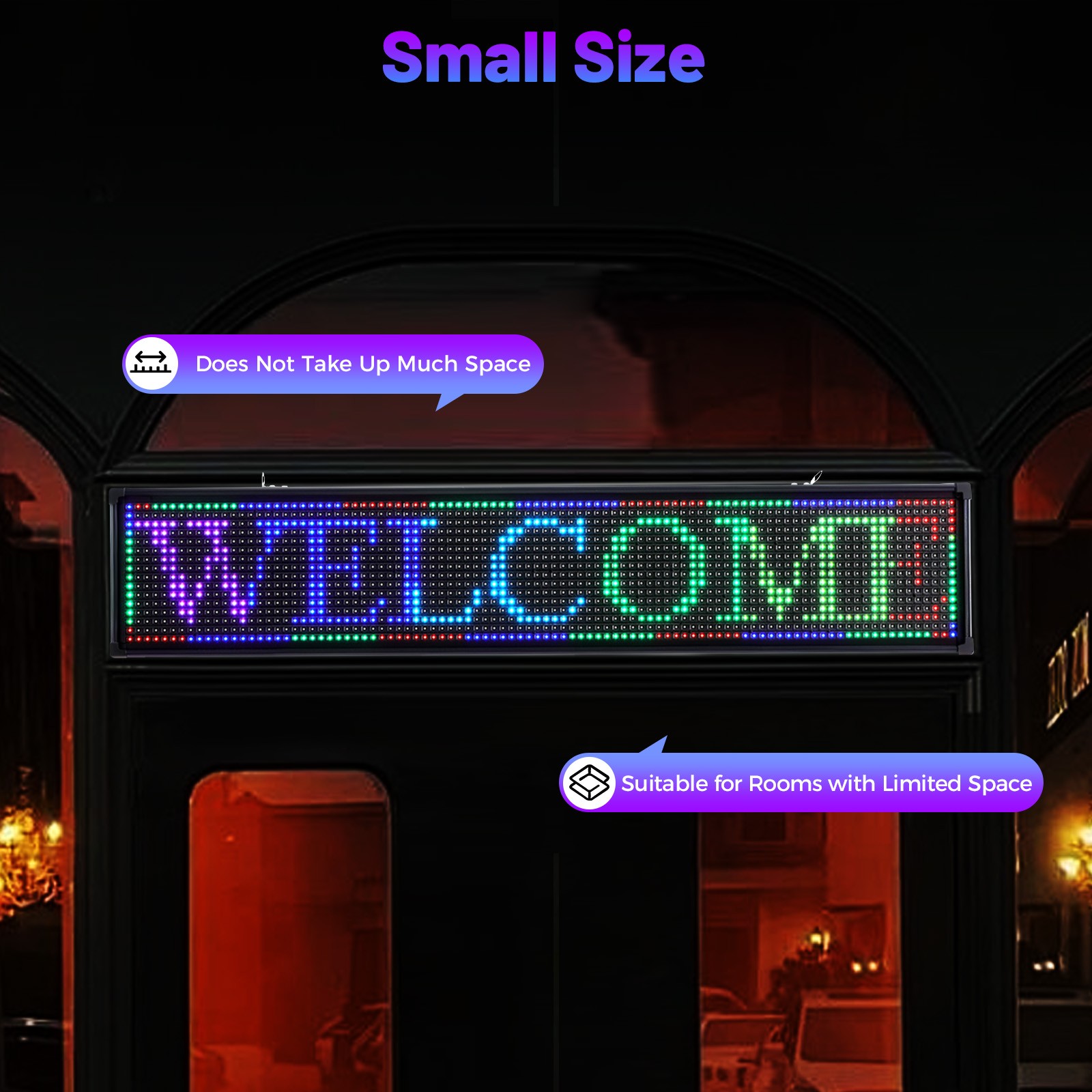 40&Prime;X8&Prime; LED Sign Scrolling Message Display Board RGB 7-Color Programmable Board