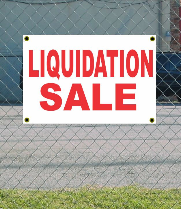 2×3 LIQUIDATION SALE Red & White Banner Sign NEW Discount Size & Price FREE SHIP