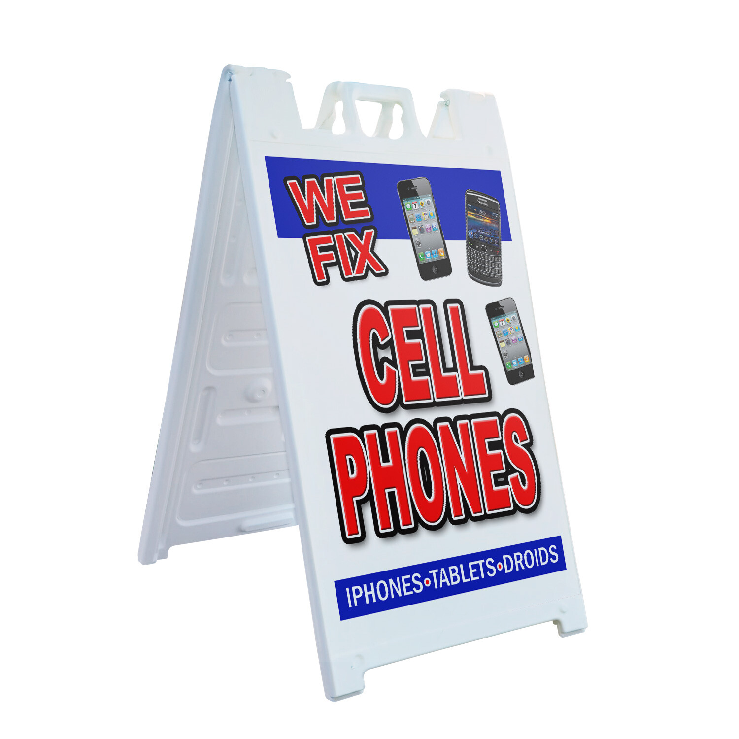A-frame Sidewalk We Fix Cell Phones 24&Prime; x 36&Prime; Double Sided A-Frame Sidewalk Sign