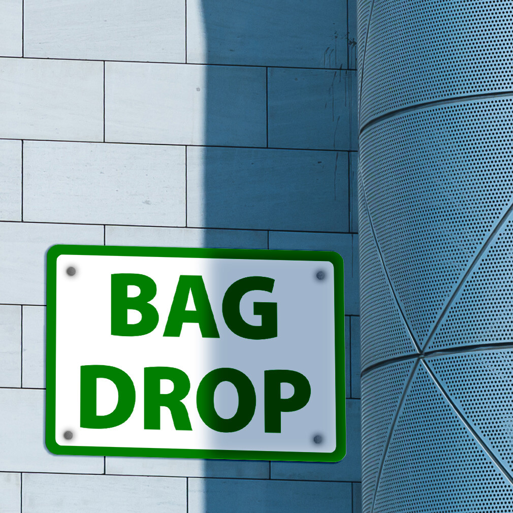 Horizontal Metal Sign Bag Drop Activity Golf Weatherproof Street Signage
