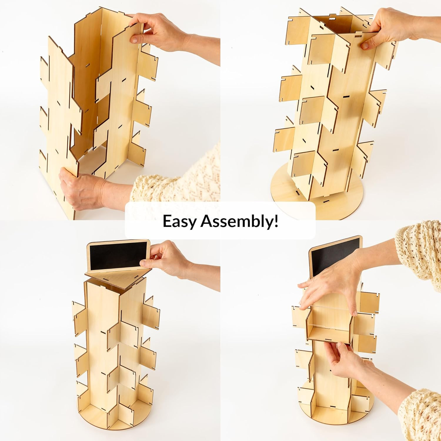 ODOXIA Sticker Display Stand | Tabletop Rotating Stand Wood | Sticker Display St