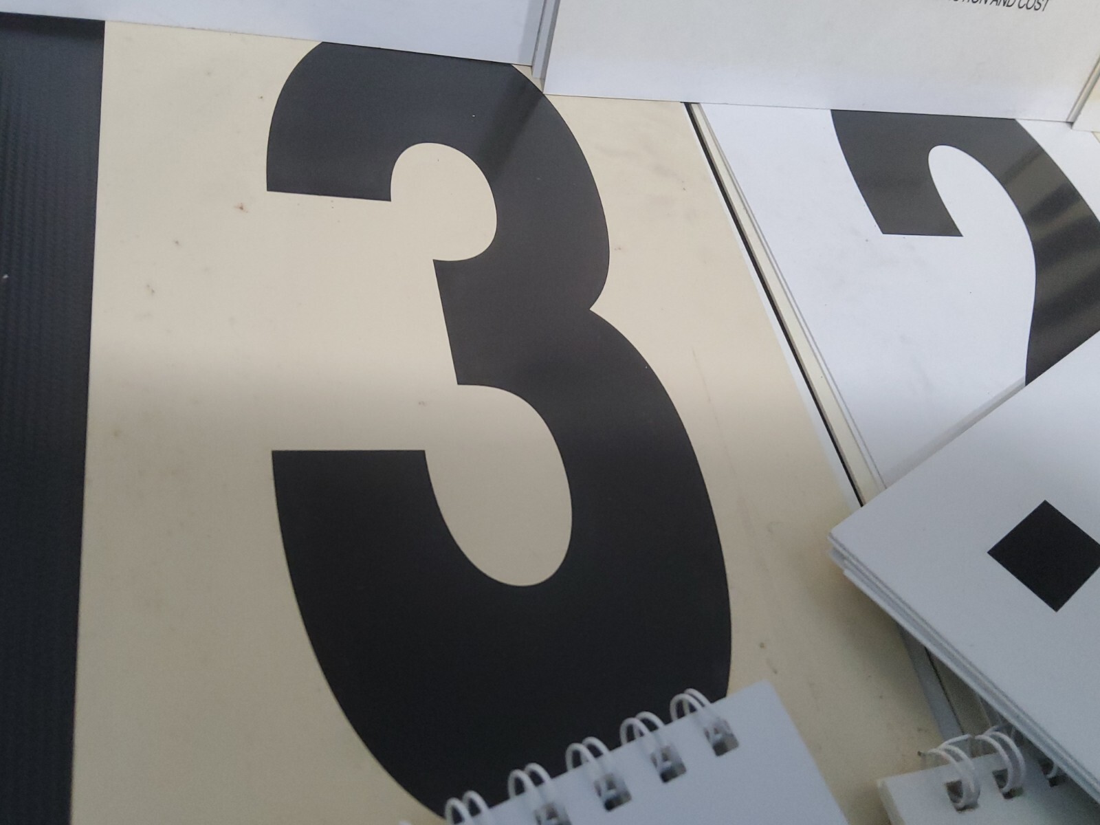 White BLACK Spiral Bound Flip Chart Numbers Words Retail Signage Price