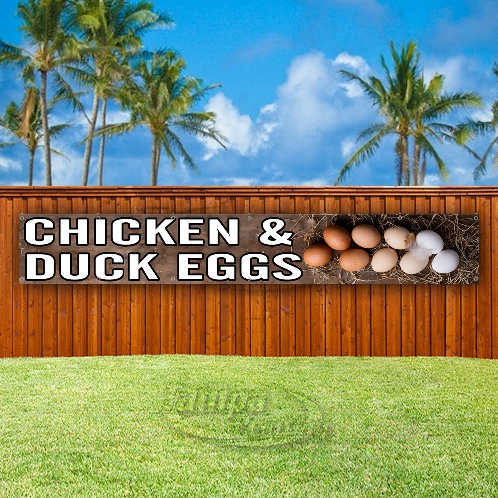 CHICKEN & DUCK EGGS Advertising Farm Fresh Vinyl Banner Flag Sign USA XL02144