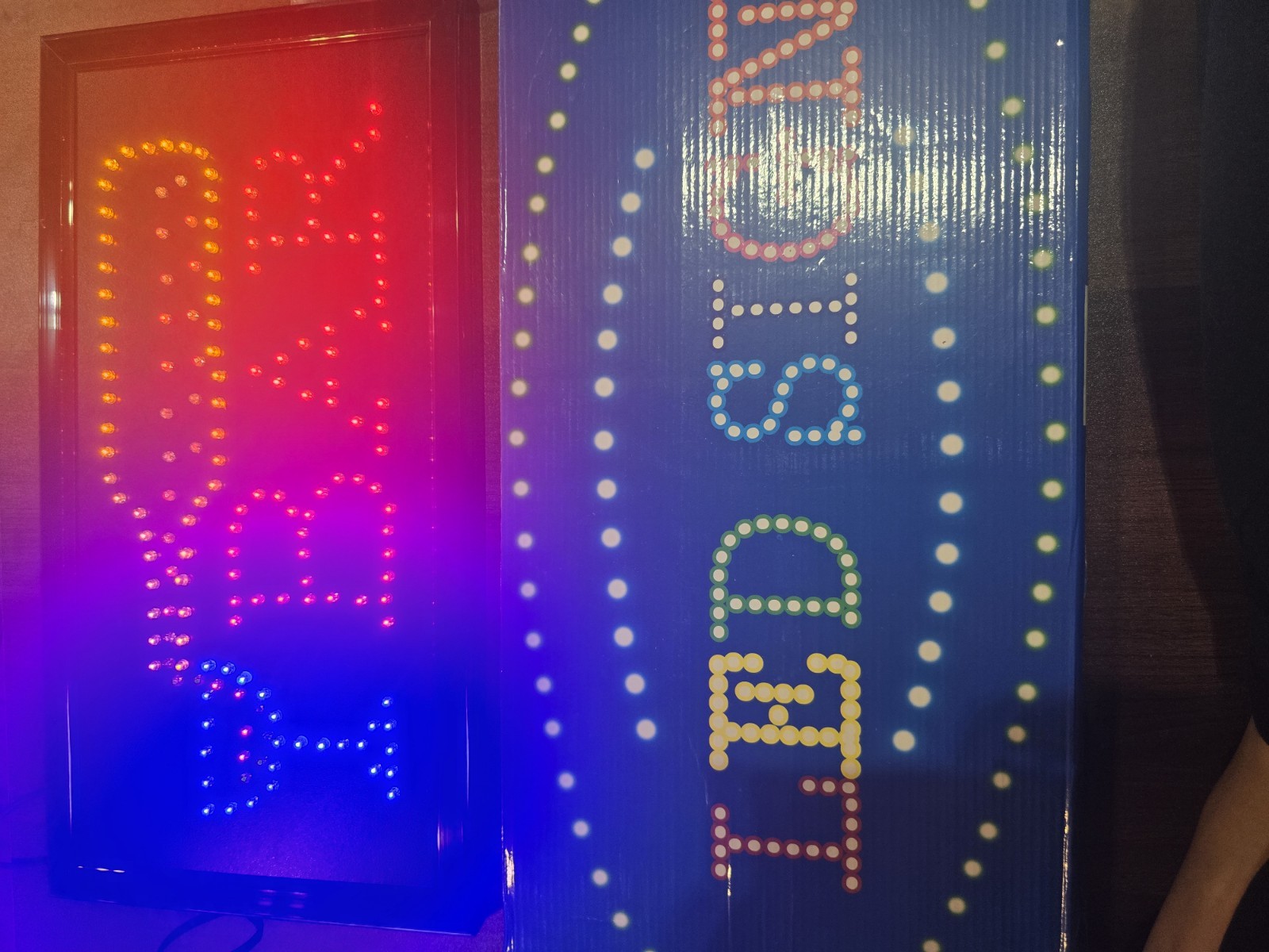 LED Illuminated Open Business Hours Sign w/ Interchangeable Message Strips