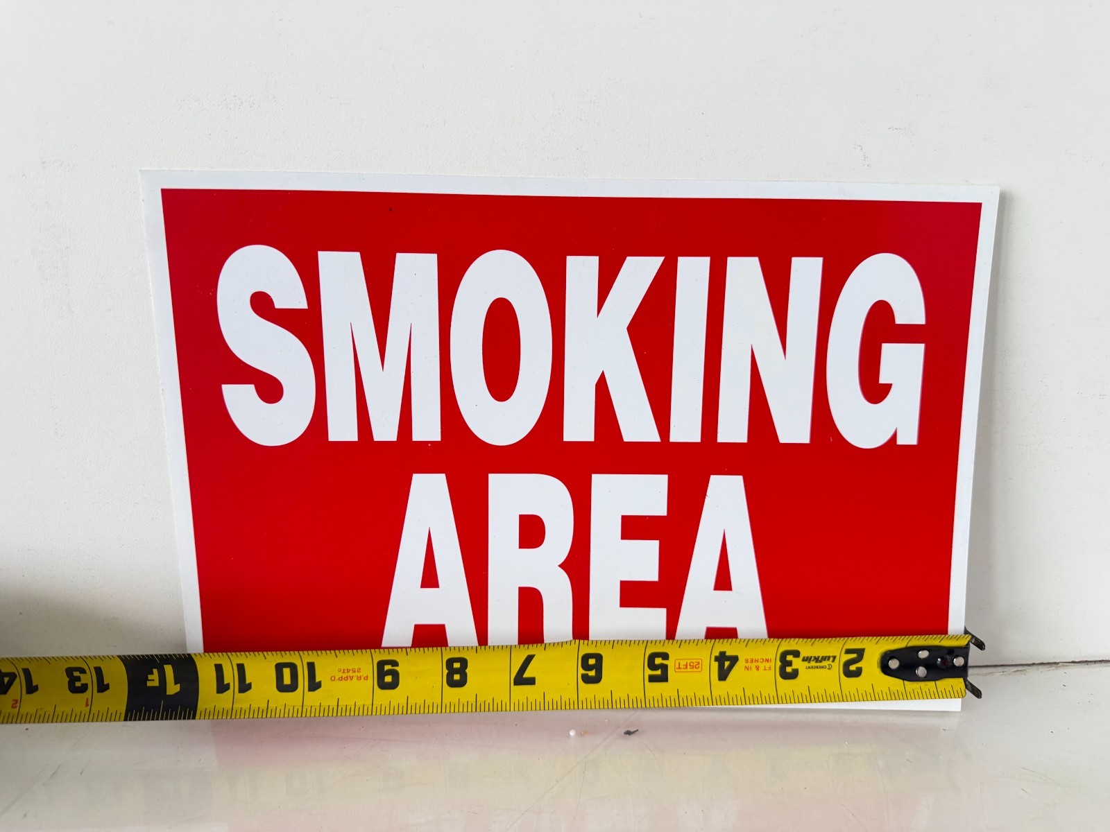 Lot Of 4 Red & White Heavy Weight “Smoking Area” Signs