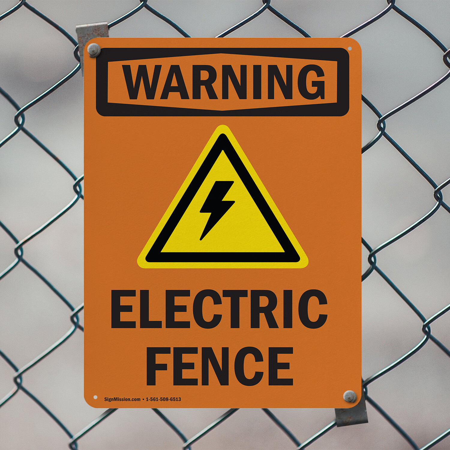 (2 Pack) Electric Fence With Symbol OSHA Warning Sign Decal Metal Plastic