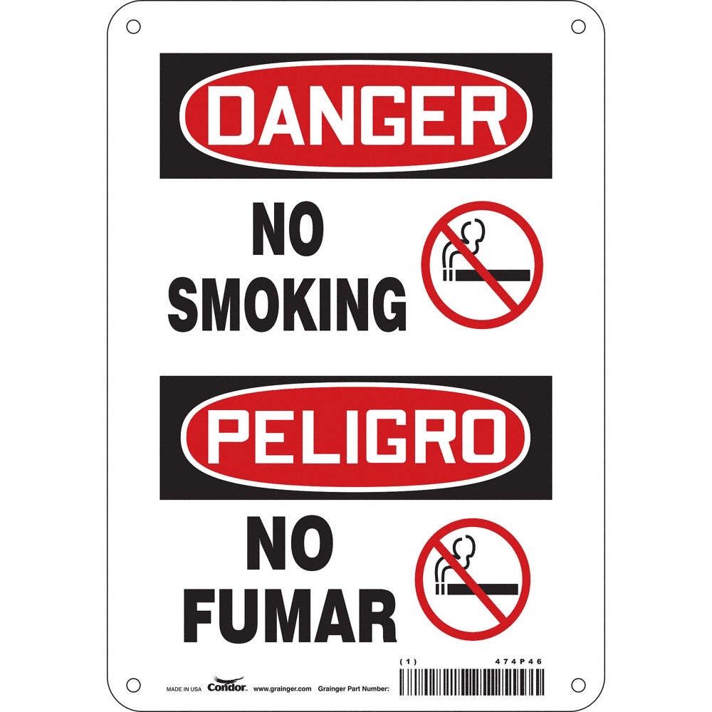 CONDOR 474P46 Safety Sign,10 inx7 in,Vinyl 474P46