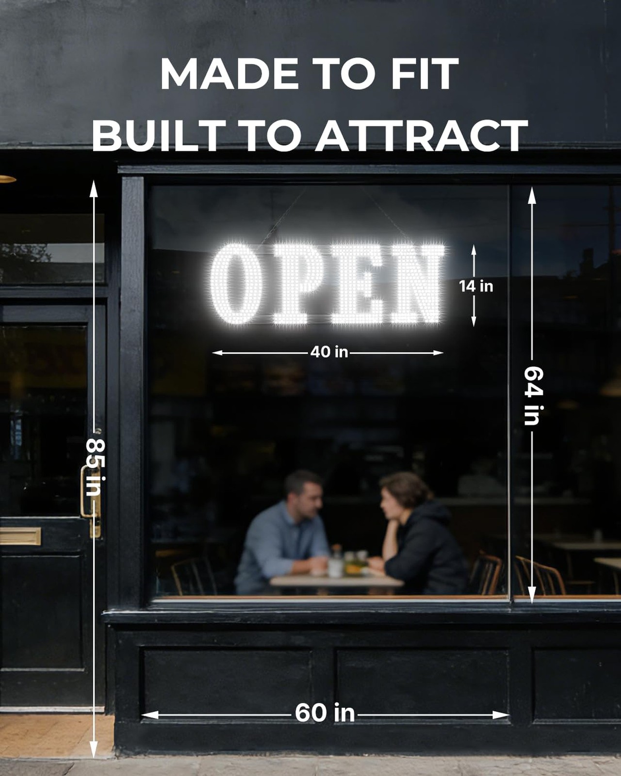 Open Sign for Business, 40&Prime;x14&Prime; Jumbo Open Sign with Timer and Remote Control…