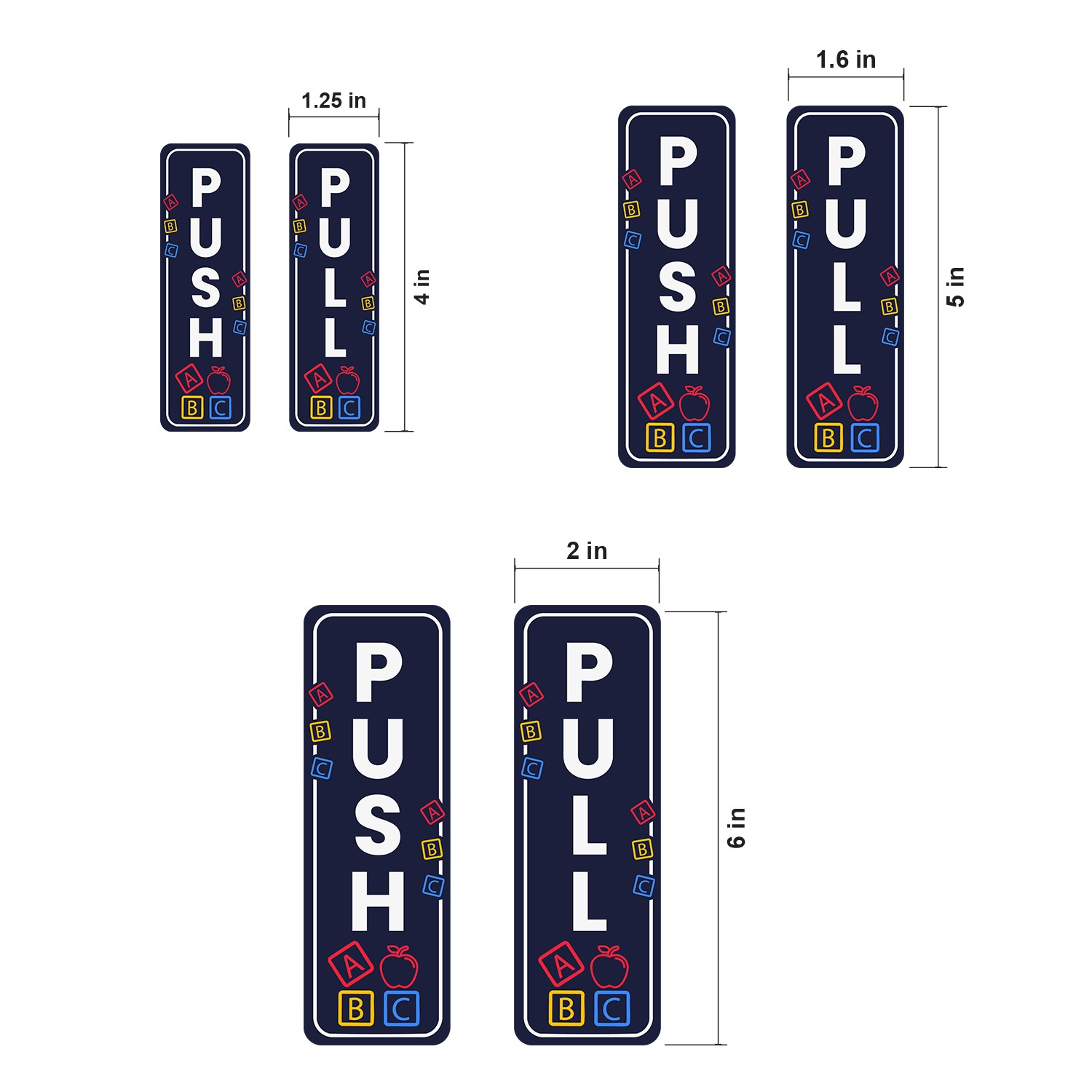 Signs ByLITA Vertical Push and Pull Door Signs (Pre-School ABC Blocks)