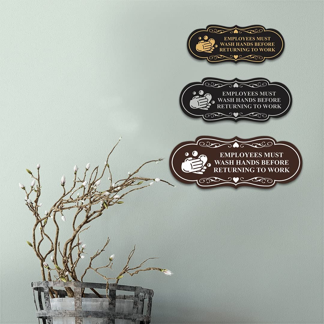 Employees Must Wash Hands Before Returning To Work (Soap) Wall or Door Sign