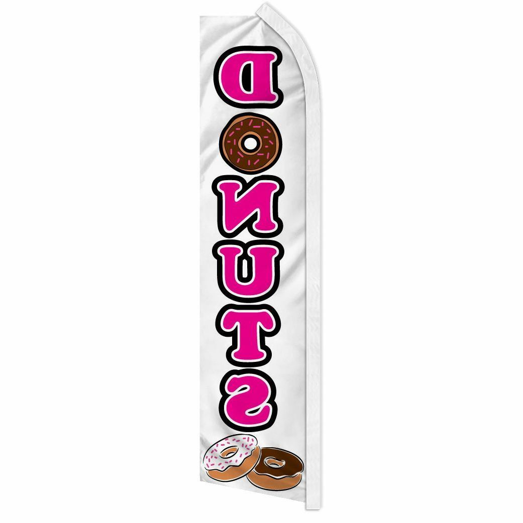 « DONUTS » advertising super flag swooper banner business sign croissant bagel wht