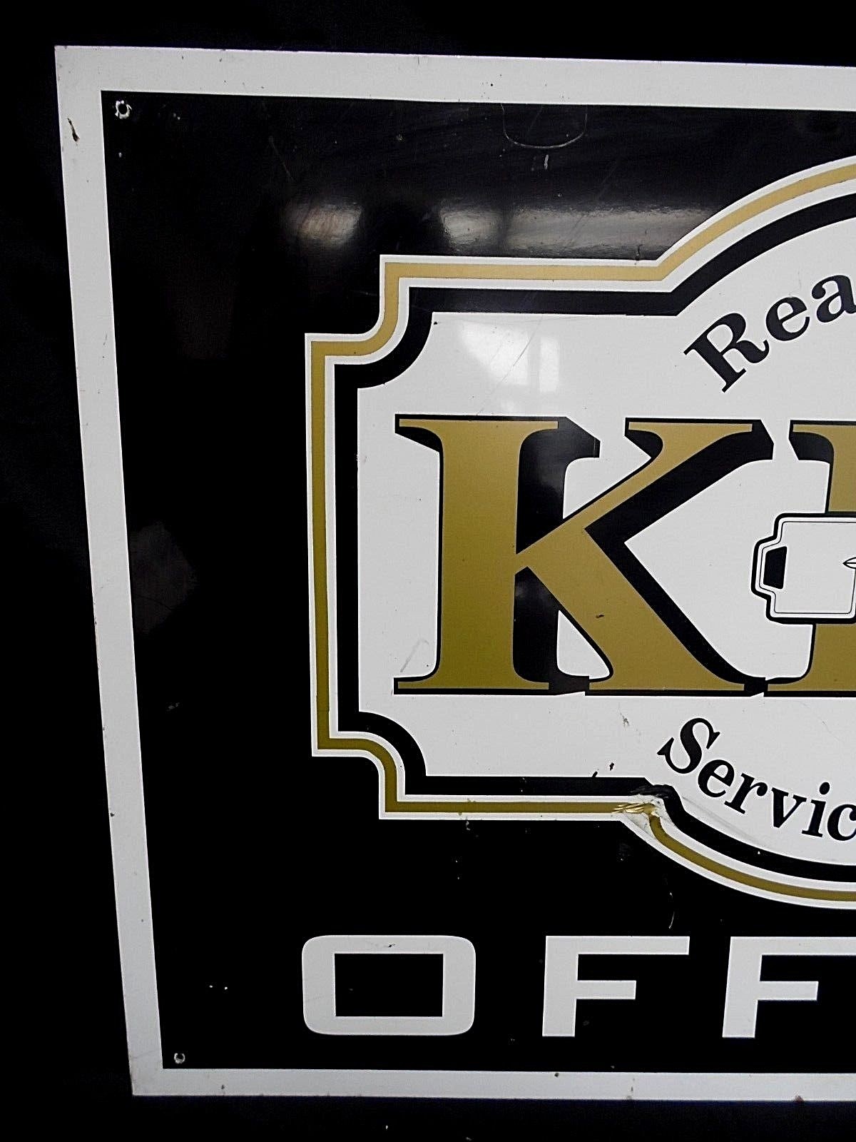 Vintage KEY REAL ESTATE SERVICES OFFICE Tin Sign 36&Prime; x 24&Prime; Original
