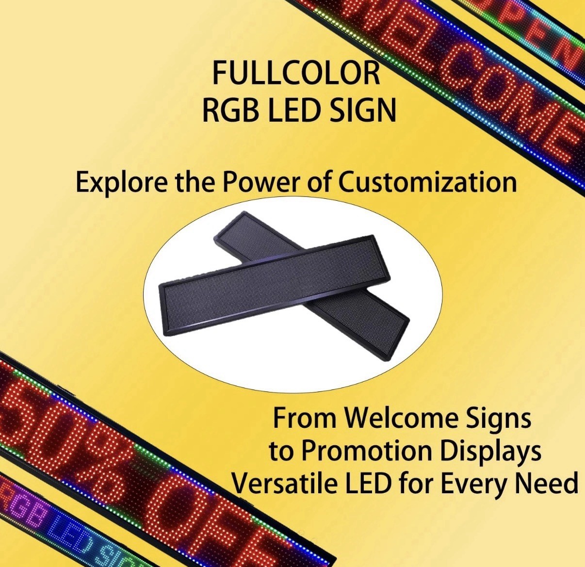 P6 LED Sign 40&Prime;X8&Prime; Scrolling Display Board Outdoor RGB 7-Color Programmable