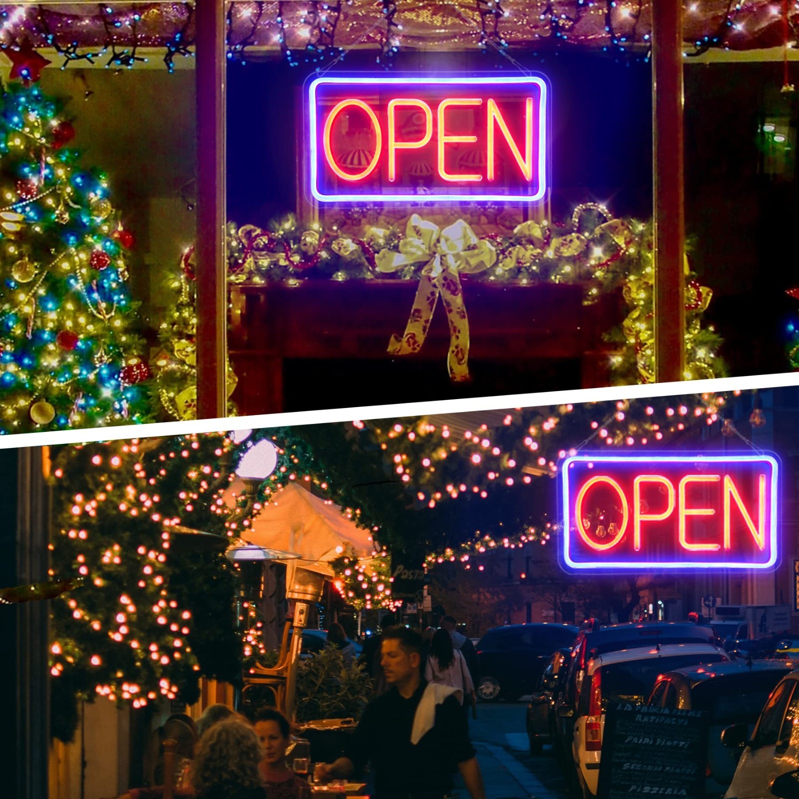 Neon Open Sign LED for Business – 16.5&Prime;x9&Prime; with Open/Closed Hours, Light for Sto