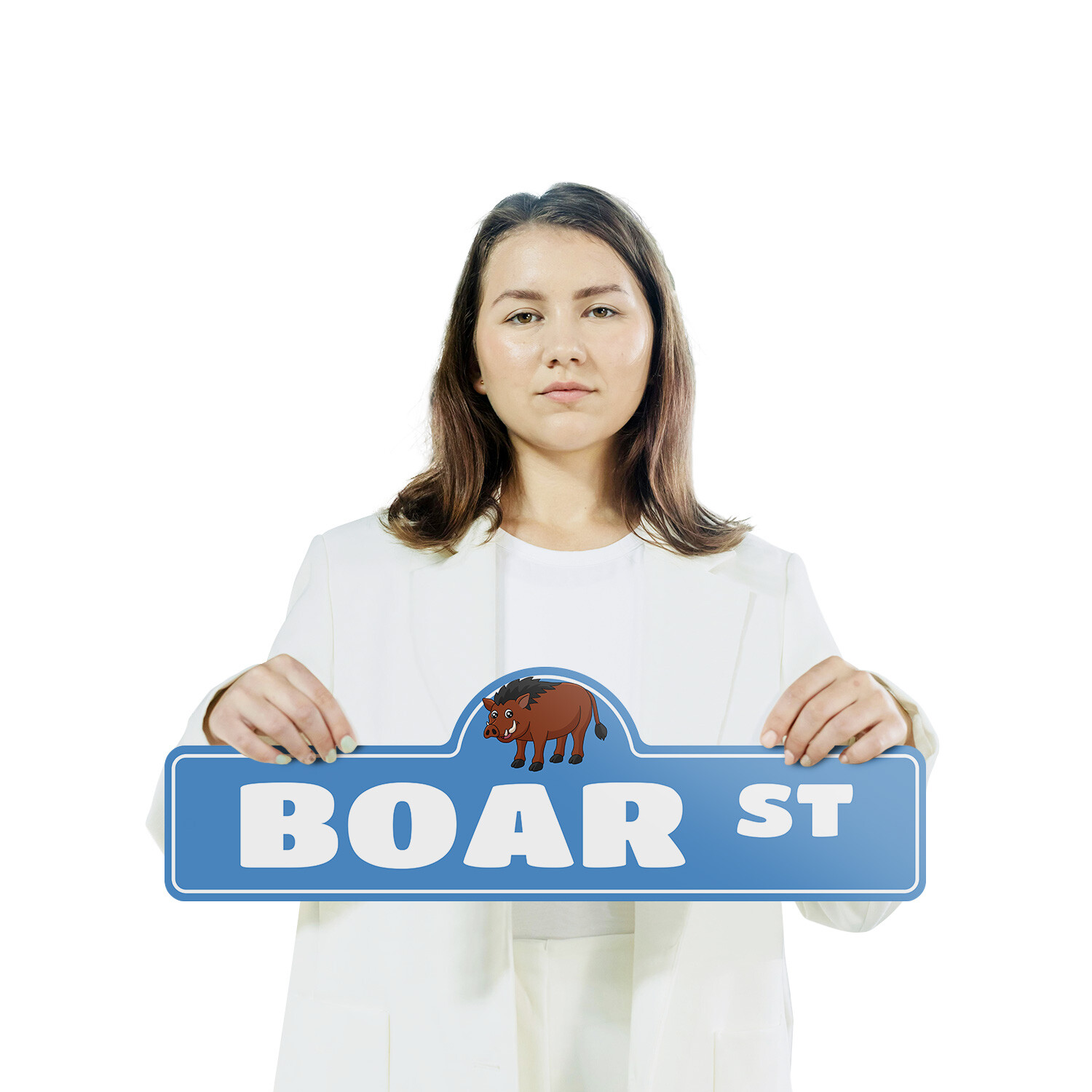 Boar Plastic Street Sign Crossing Xing Gift Novelty Funny