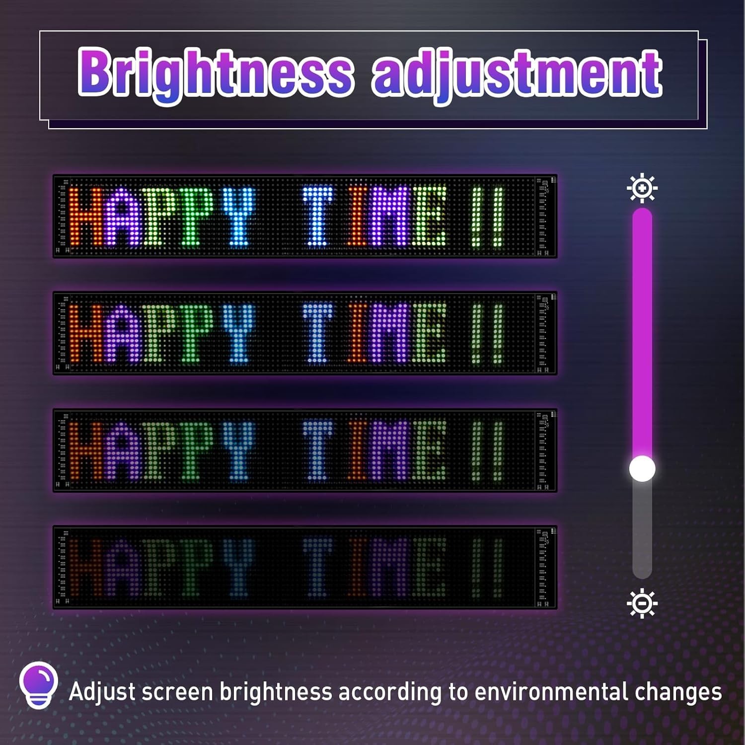Programmable LED Car Eyes Sign Bluetooth Control Waterproof 23x5in