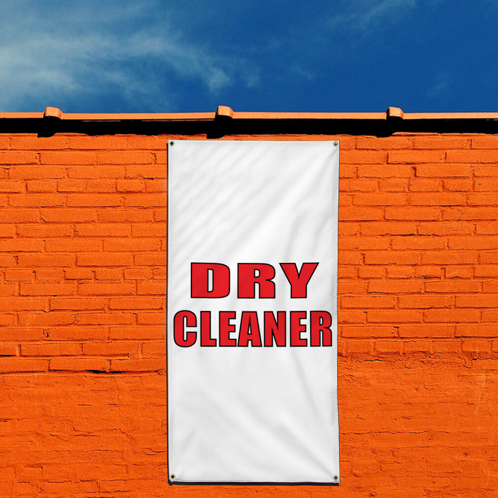 Vertical Vinyl Banner Multiple Sizes Dry Cleaner Promotion Business Business