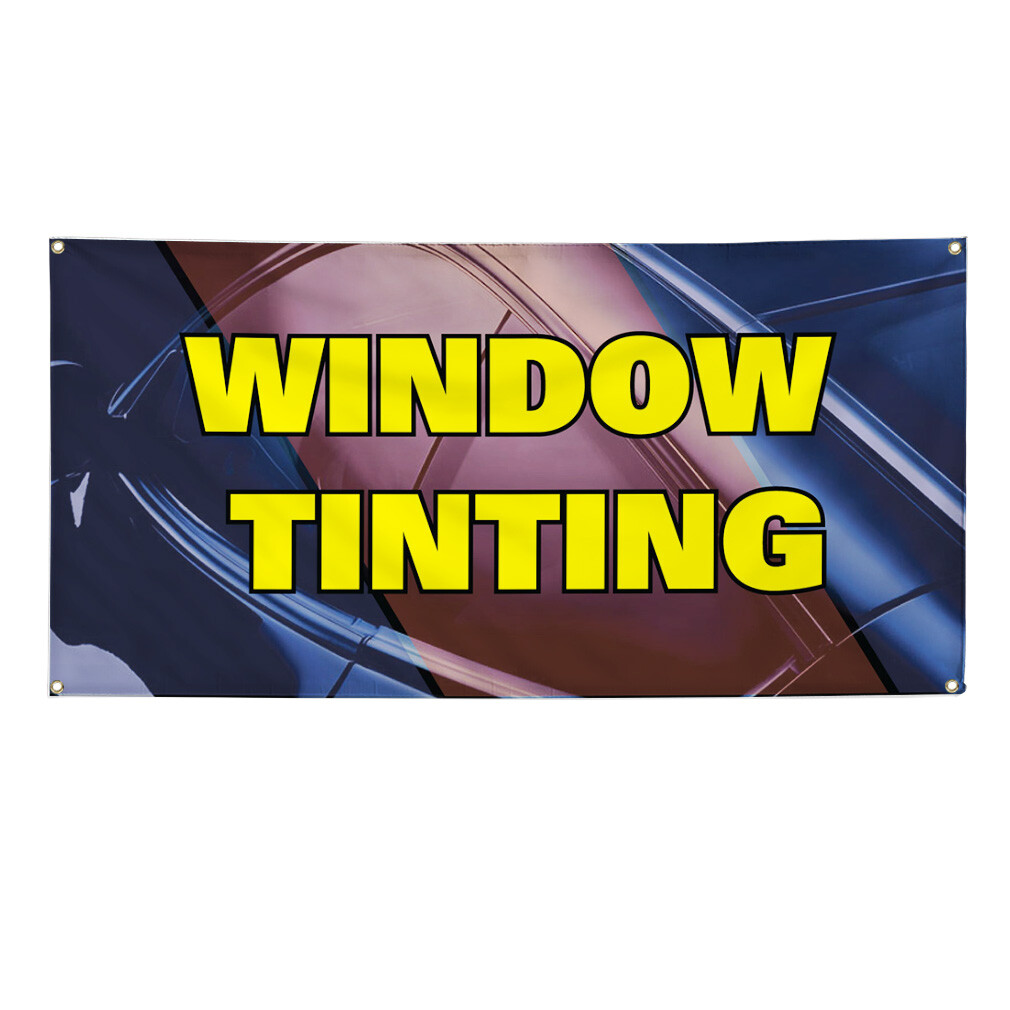Vinyl Banner Sign Window Tinting #1 Style J Outdoor Marketing Advertising blue