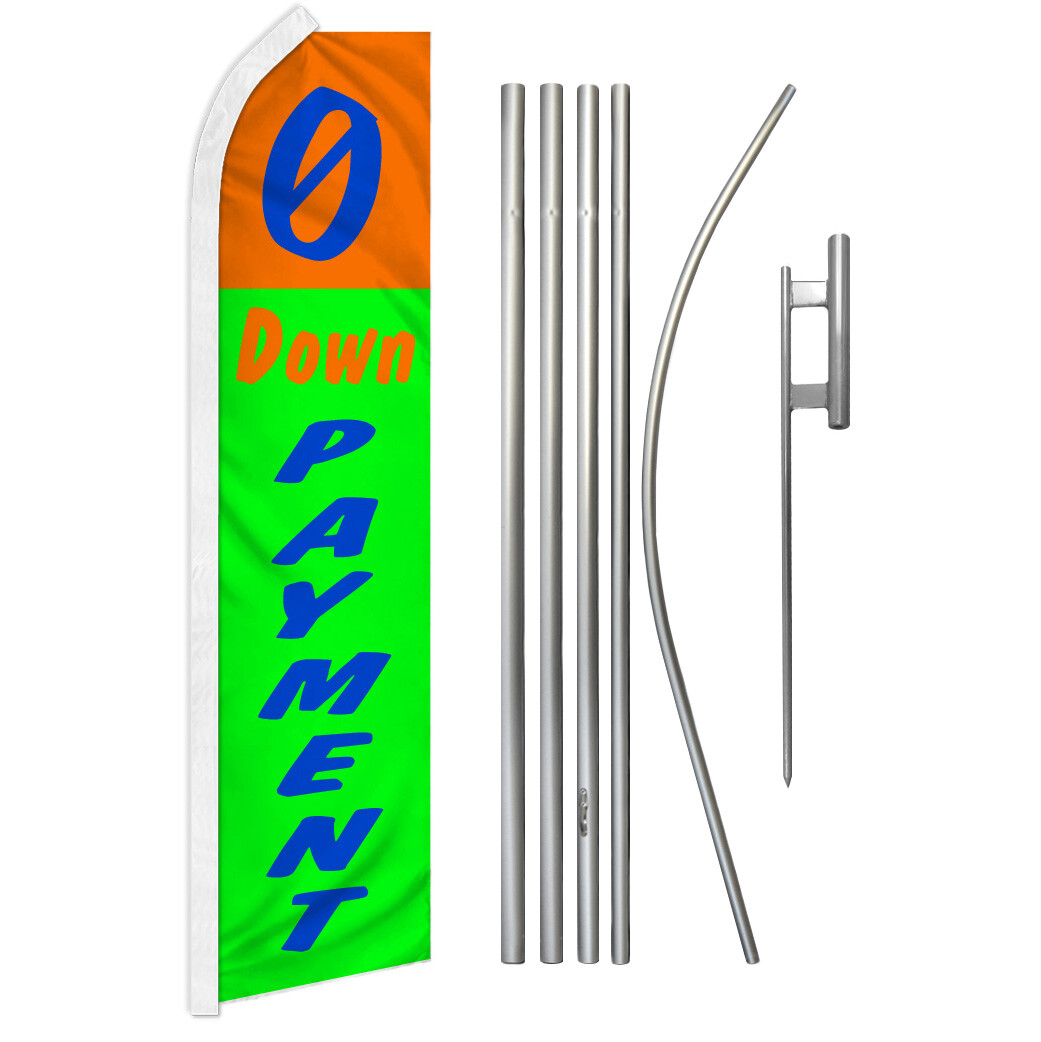0 Down Payment Advertising Swooper Feather Flutter Flag & Pole Kit Financing OR