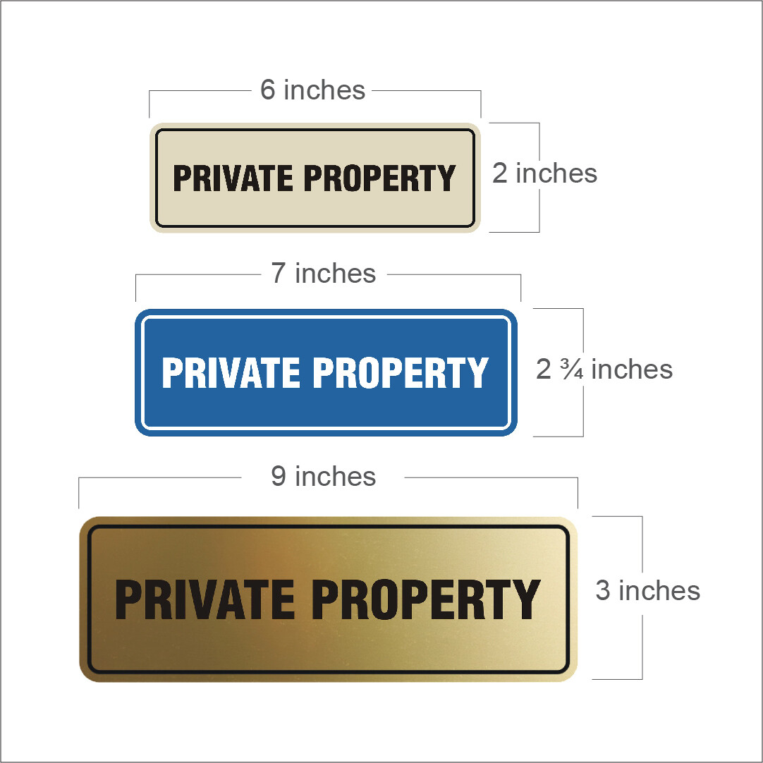 Standard Private Property Sign – Black – Large 3&Prime; X 9&Prime;