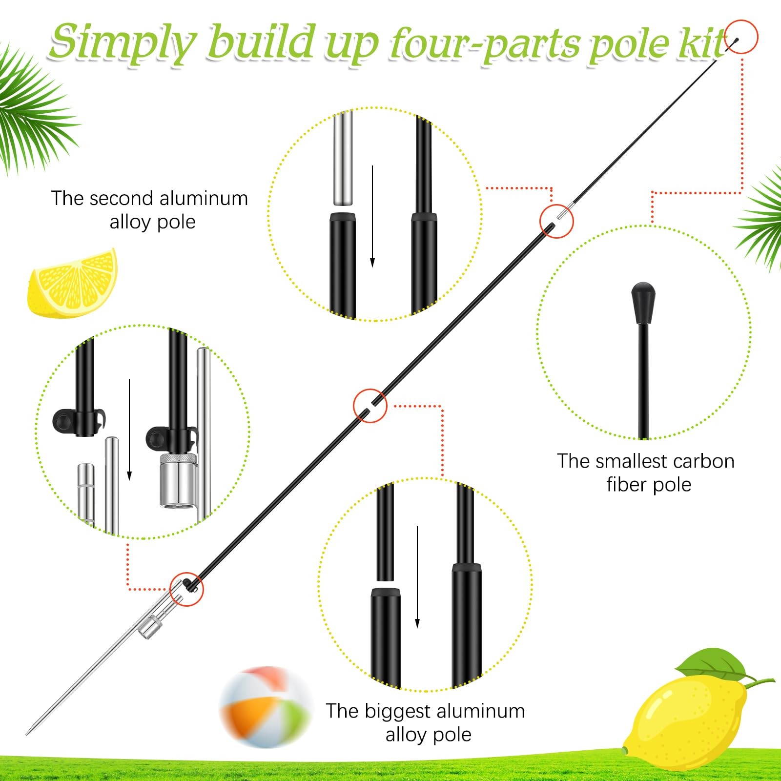 Hunnmingre 11.2 Ft Classic Lemonade Feather – Banner Ground Stake