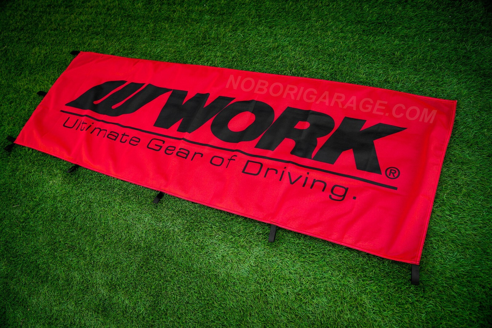 Red Work Wheels Japan JDM Nobori Banner Flag Garage Sign