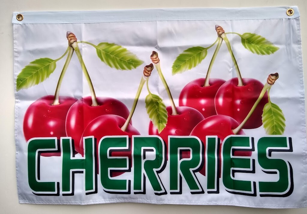CHERRIES FLAG 2x3ft flag, vertical banner