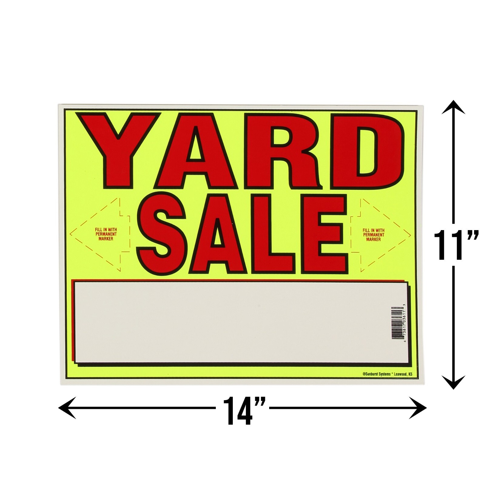 Deluxe Yard Sale Kit: 3 Yard signs, 3 Sm. signs, Lg. price labels & price tags