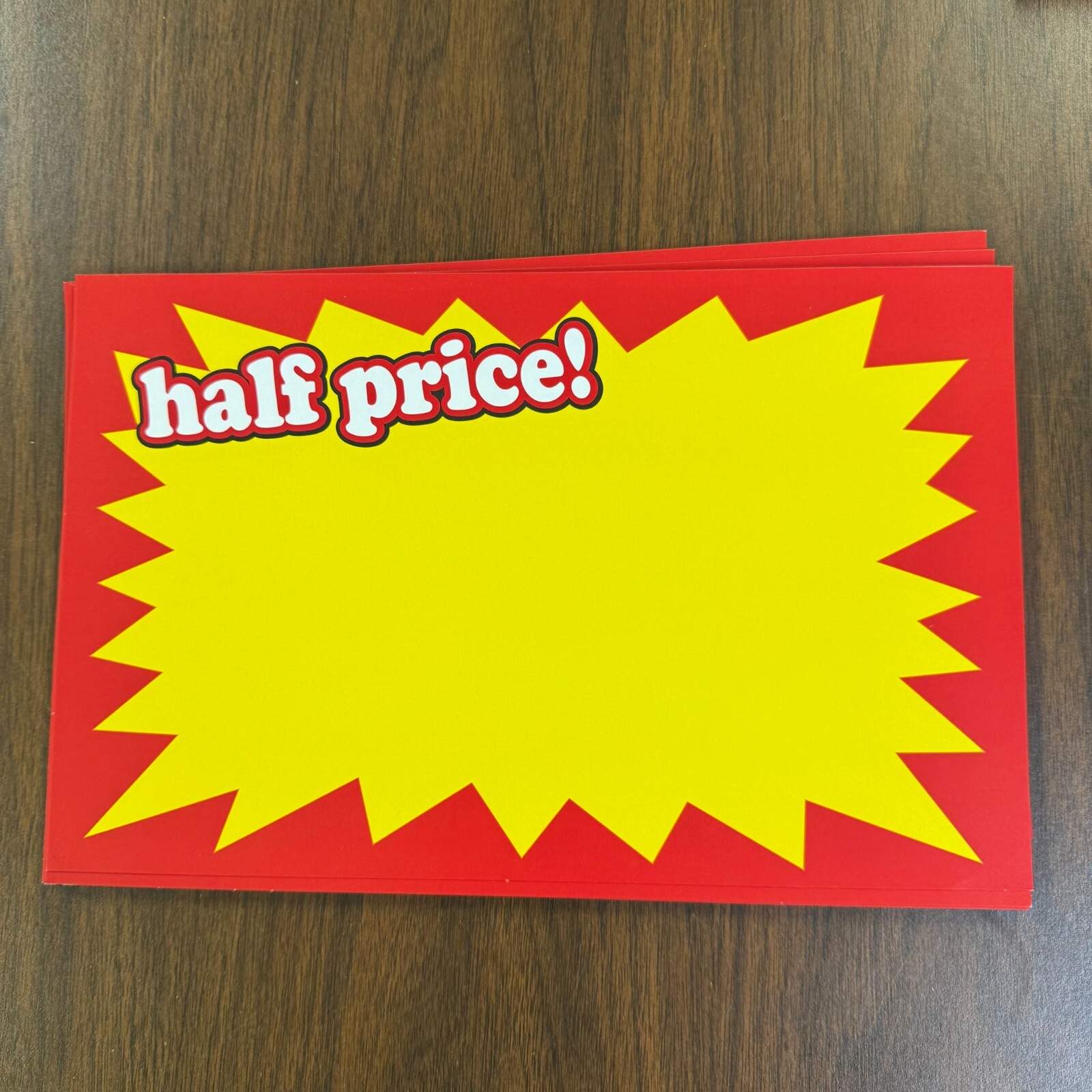 Half Price! Sale Gondola Retail Shelf Signs-Price Cards-7 pieces-11&Prime; W x 7&Prime; H