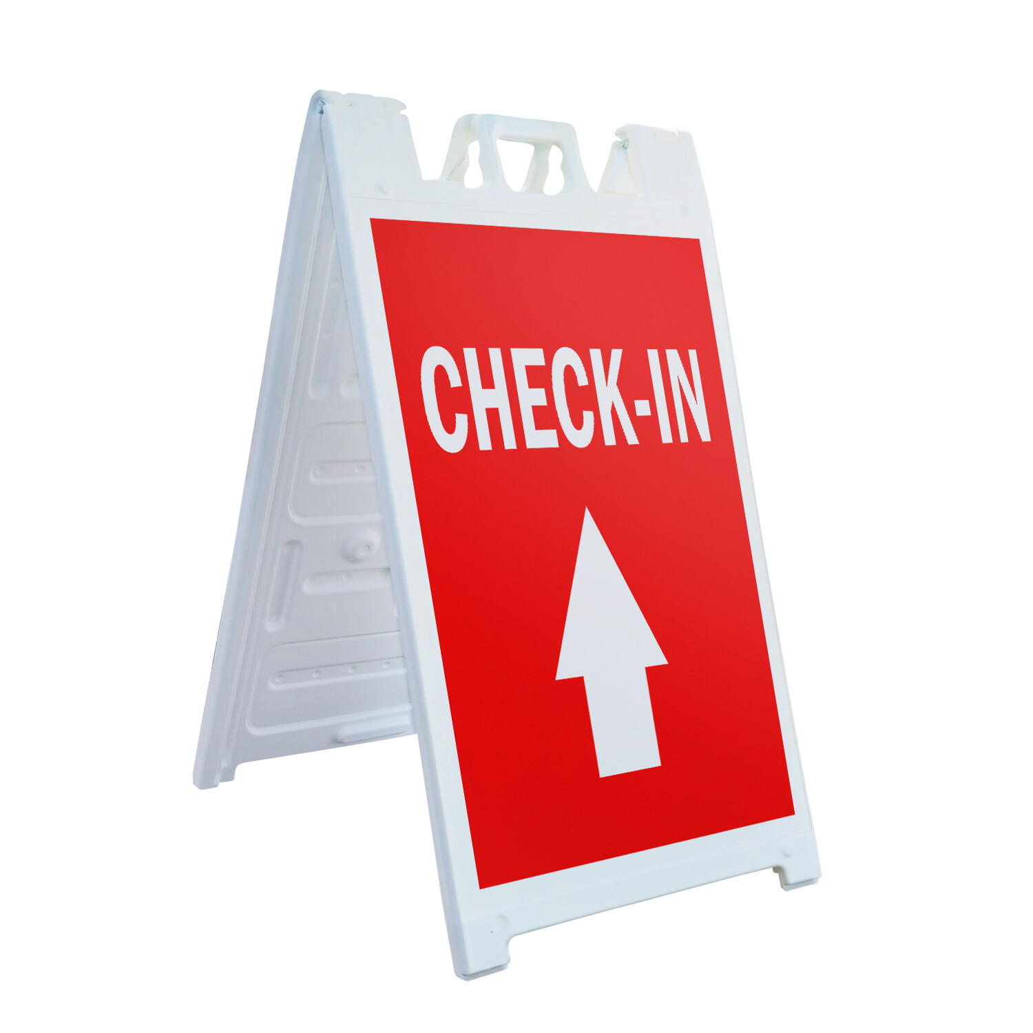 A-frame Sidewalk Check-in With Up Arrow 24&Prime; x 36&Prime; Double Sided A-Frame Sidewalk