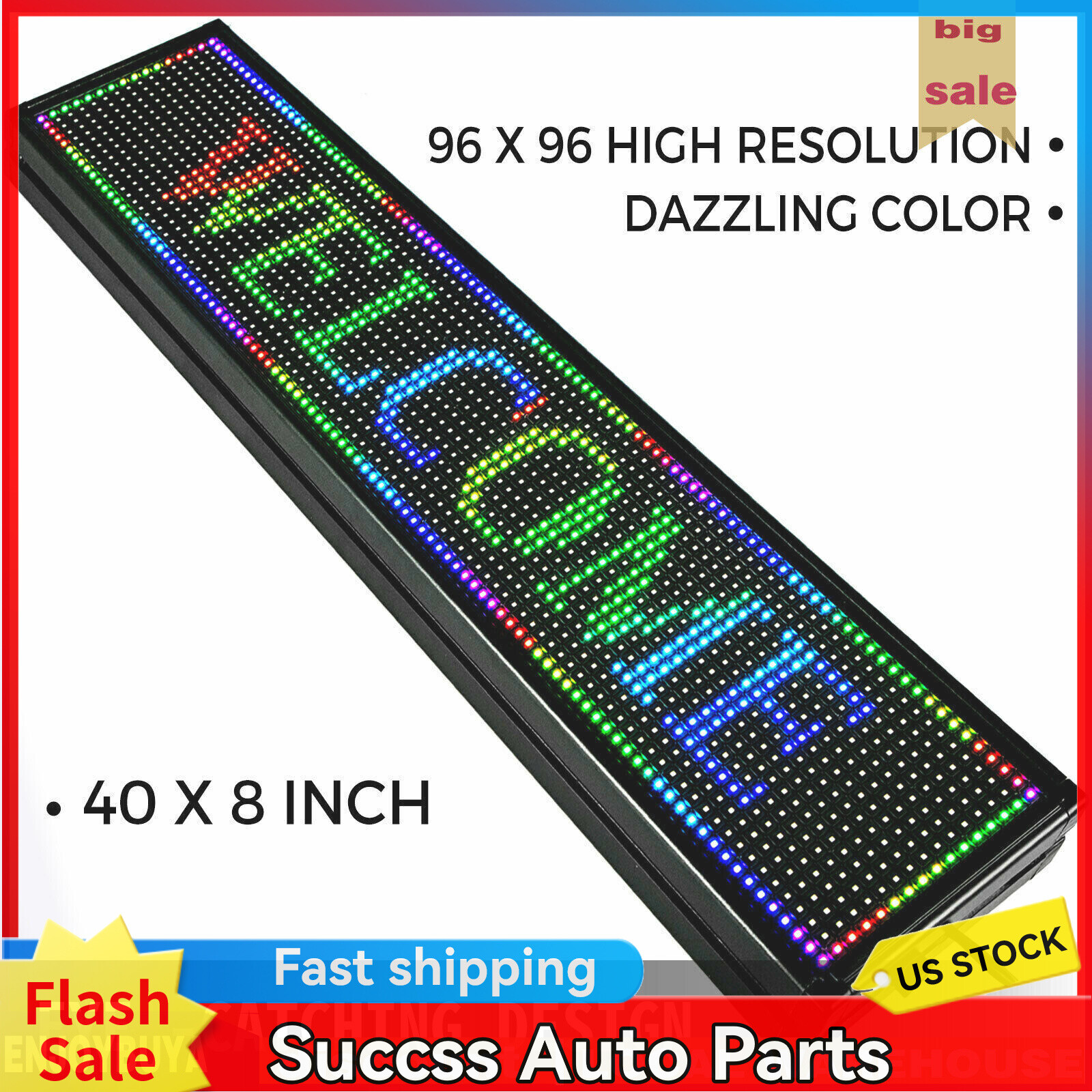 40&Prime;X8&Prime; LED Scrolling Sign Programble Digital Advertising 7-Color Display Board